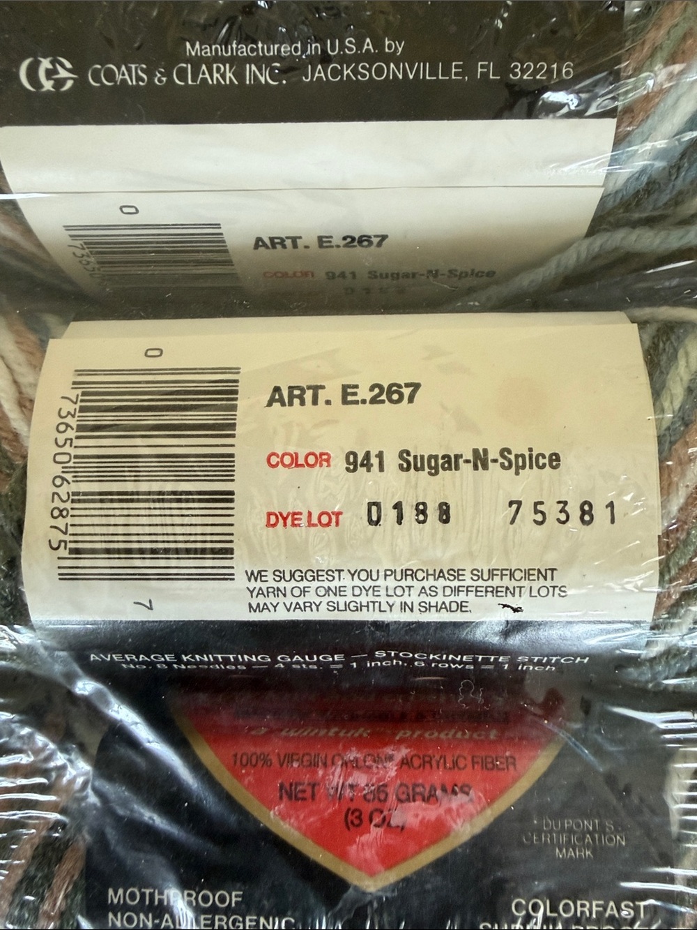 Red Heart Variegated 4-Ply Knit & Crochet Yarn - Lot of 6. #D188 “Sugar-N-Spice” - Picture 3 of 7